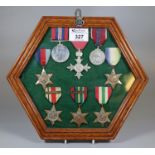 WWII MBE medal group with MBE breast badge medal, 3945 star, Africa star with clasp for North Africa