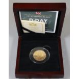 2019 D-Day Leaders Churchill gold proof £2 coin, original box, with certificate of Authenticity