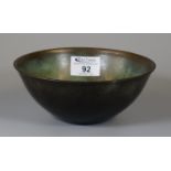 Just Anderson, Danish bronze bowl of plain tapering from. Impressed to the underside 'Just B 161