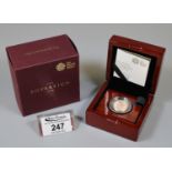 2017 gold proof The Piedfort gold sovereign, with certificate of authenticity in original Royal Mint