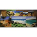 Neil Canning,(British contemporary), a folio of unframed pastel studies of coastal and other