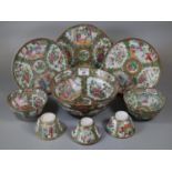 A late 19th/early 20th century collection of Chinese Canton famille rose enamelled porcelain items