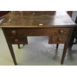 19th century oak low boy, the moulded top above an arrangement of one long and two short drawers
