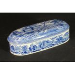 19th century Spode china Indian Sporting design hog or rhinoceros hunting blue and white transfer