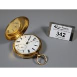 18ct gold full hunter key wind gentleman's pocket watch, the movement marked Thomas Thomas, High