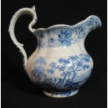 Early 19th century blue and white transfer printed Spode Aesop's Fables series jug, 'The Wolf, the