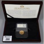 1870 Queen Victoria Australian Sydney mint gold sovereign. In plastic case within wooden box with