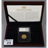 Queen Victoria Sydney mint Australian gold sovereign, in plastic case and wooden box with