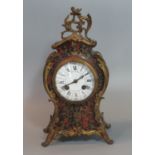 19th century French tortoiseshell boulle ormulu mounted balloon shaped clock with enamel Roman