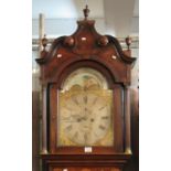 Late 18th century mahogany two train longcase clock, marked William Kirk, Stockport, and having