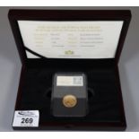 1898 Queen Victoria old head St. George and the Dragon gold sovereign coin. In plastic case within