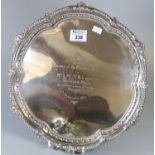 Early 20th century silver presentation salver, presented by the tenants of the Myddfai Estate to