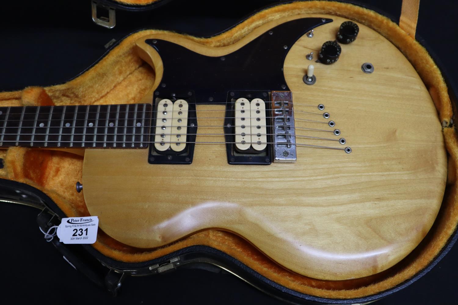 Vintage Gibson 501700 six string electric guitar with four pickups in natural wood finish and - Image 2 of 4
