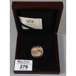 1967 Queen Elizabeth II gold 'Gillick' sovereign in original wooden box with certificate of