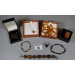 A collection of silver and amber jewellery. (B.P. 21% + VAT)