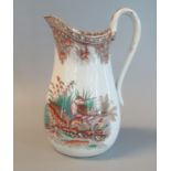 19th century Llanelly pottery transfer printed bird design jug. 23cm high approx. (B.P. 21% + VAT)