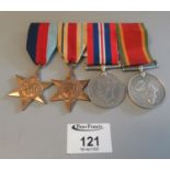 WWII Medal Group to include 39-45 Star, Africa Star, War Medal and Africa Service Medal. 27649 W.S.