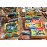 Two trays of Corgi Dinky and other Diecast model vehicles to include Noddy in Toyland, Impy, Dinky