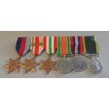 WWII Medal Group to include 1939-45 Star, Africa Star, Italy Star, War Medal, Defence Medal and