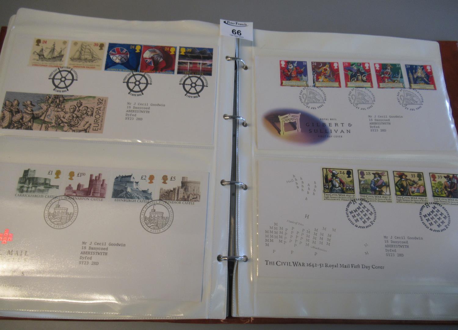 Great Britain collection of stamp first day covers in album 1978 to 1993 period commemoratives,