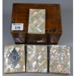 Collection of mother of pearl items to include two mother of pear card cases and two mother of