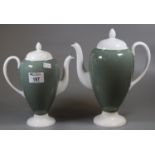 Two similar Wedgwood bone china classical design coffee pots. (2) (B.P. 21% + VAT)