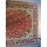 Vintage Persian kashan fine woven village rug with traditional floral pattern. 275 x 150cm