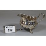 Late Victorian silver cream jug raised on three hoof feet. London, 1895. 3.25oz troy approx. (B.P.