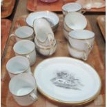 Group of 19th century bat print black and white items to include tea cups, coffee cans and