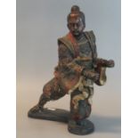 Modern Chinese polychrome and gilt metal figure, probably depicting Guandi, the God of War. Probably