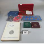 Box of coins to include various Britain's first decimal coins, Festival of Britain 1951, Isle of Man