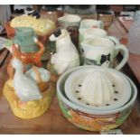 Tray of assorted ceramics to include: James Herriot's Country Kitchen Border Collie lemon