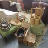 Collection of wicker baskets, picnic hamper, etc. (B.P. 21% + VAT)