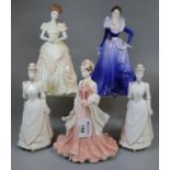 Five Coalport bone china figurines including Ladies of Fashion, etc. (5) (B.P. 21% + VAT)