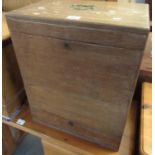 19th century mahogany possibly decanter box of plain form with under drawer. (B.P. 21% + VAT)