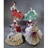 Six Royal Doulton bone china figurines to include 'Elyse', 'Christmas Morn', 'Daydreams', 'Christmas