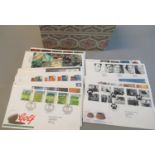 Great Britain collection of stamp first day covers in small box. 1990's to early 2000's. 130 +