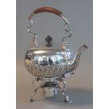 Victorian silver plated spirit kettle on stand. (B.P. 21% + VAT)