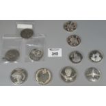 Bag of silver coins to include Royal Airforce, Republic of Trinidad and Tobago, 5 dollar coin,