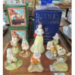 Tray of Royal Doulton Snow White and the seven Dwarves Figures, some in their original boxes,