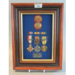 WWI Medal Royal Welsh Fusiliers Medal Trio to include 1914 Star War Medal Victory Medal with Oak