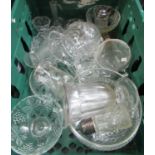 Four large boxes of assorted glass ware, mainly 20th century drinking glasses, to include: conical