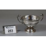George V small silver presentation two-handled trophy cup, 'Royal horse guards', London, 1915. 1.