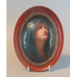 'KPM' porcelain plaque with painted portrait. Impressed marks to reverse. Framed. Plaque measures 13