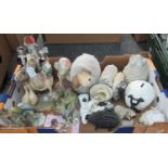 Box of assorted items to include: Shaun the Sheep Money Box, another Sheep Money Box, various