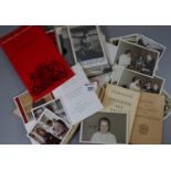 Box containing signed opera programmes, photographs, and ephemera to include Sena Jurinac letters,