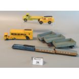 Collection of vintage play worn Dinky and other Diecast vehicles to include 1950 Ford van 'Heinz',