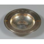 Small silver pin dish of circular form. London hallmarks. 1.95oz troy approx. (B.P. 21% + VAT)