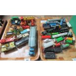 Two trays of playworn die-cast vehicles to include a collection of Thomas the Tank Engine,