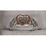 Clogau silver heart ring. Ring size O. Approx weight 3.3 grams. (B.P. 21% + VAT)